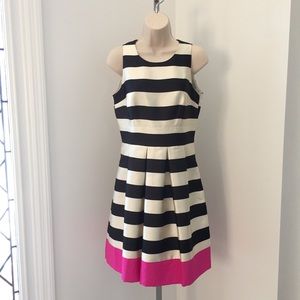 ELIZA J DRESS STRIPES PLEATS PARTY COCKTAIL NICE!